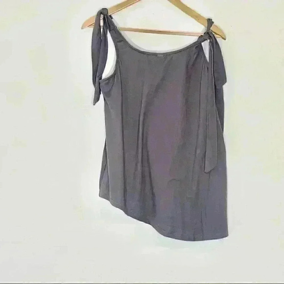 Nanu adjustable tie strap relaxed tank Sz Xl gray Diamond tribal accents - Picture 2 of 7